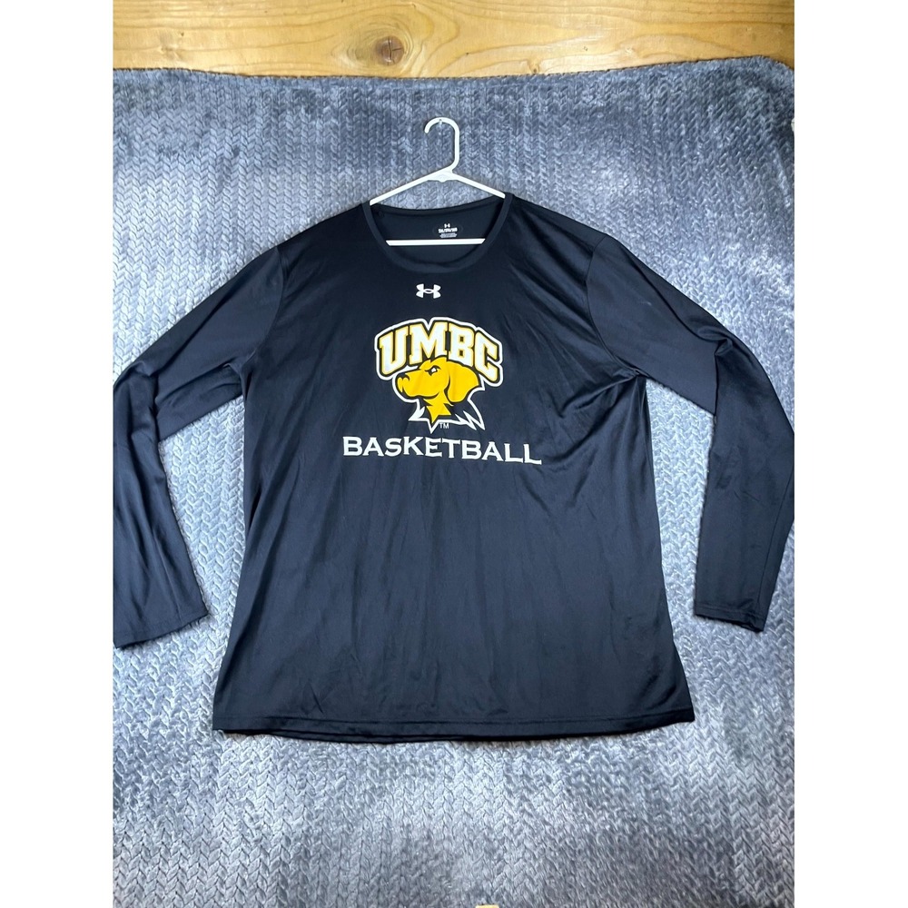 Under Armour Shirt Mens 2XL Black UMBC Retrievers Basketball NCAA Performance